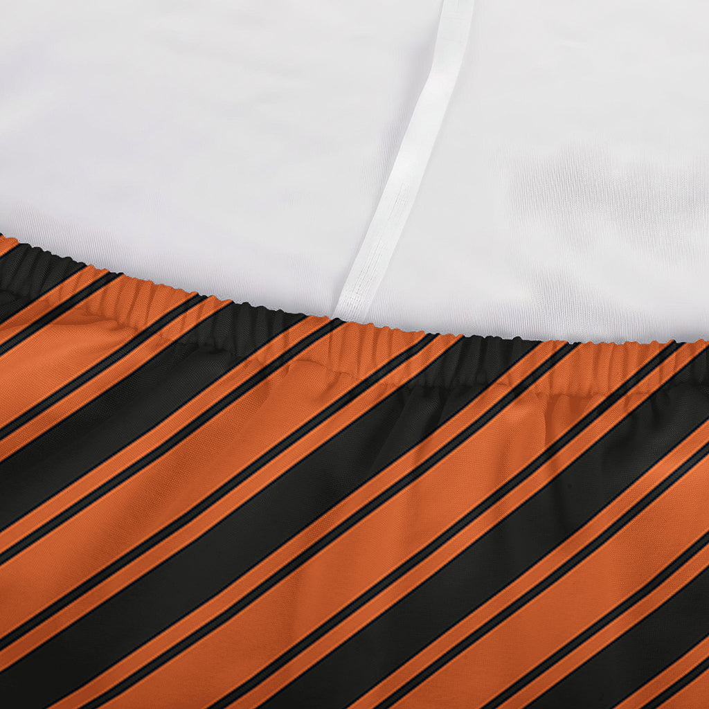Orange And Black Halloween Pattern Print Sofa Cover