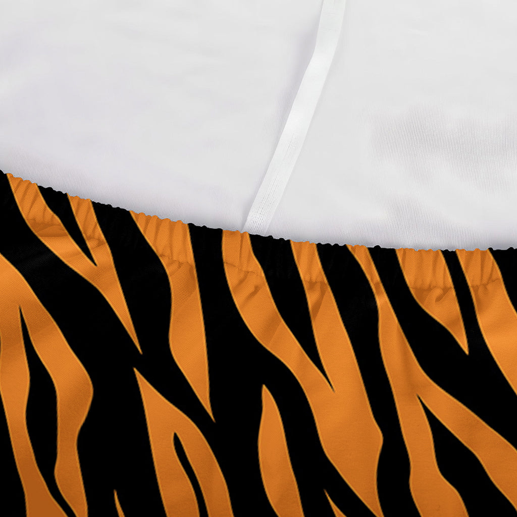 Orange And Black Tiger Stripe Print Sofa Cover
