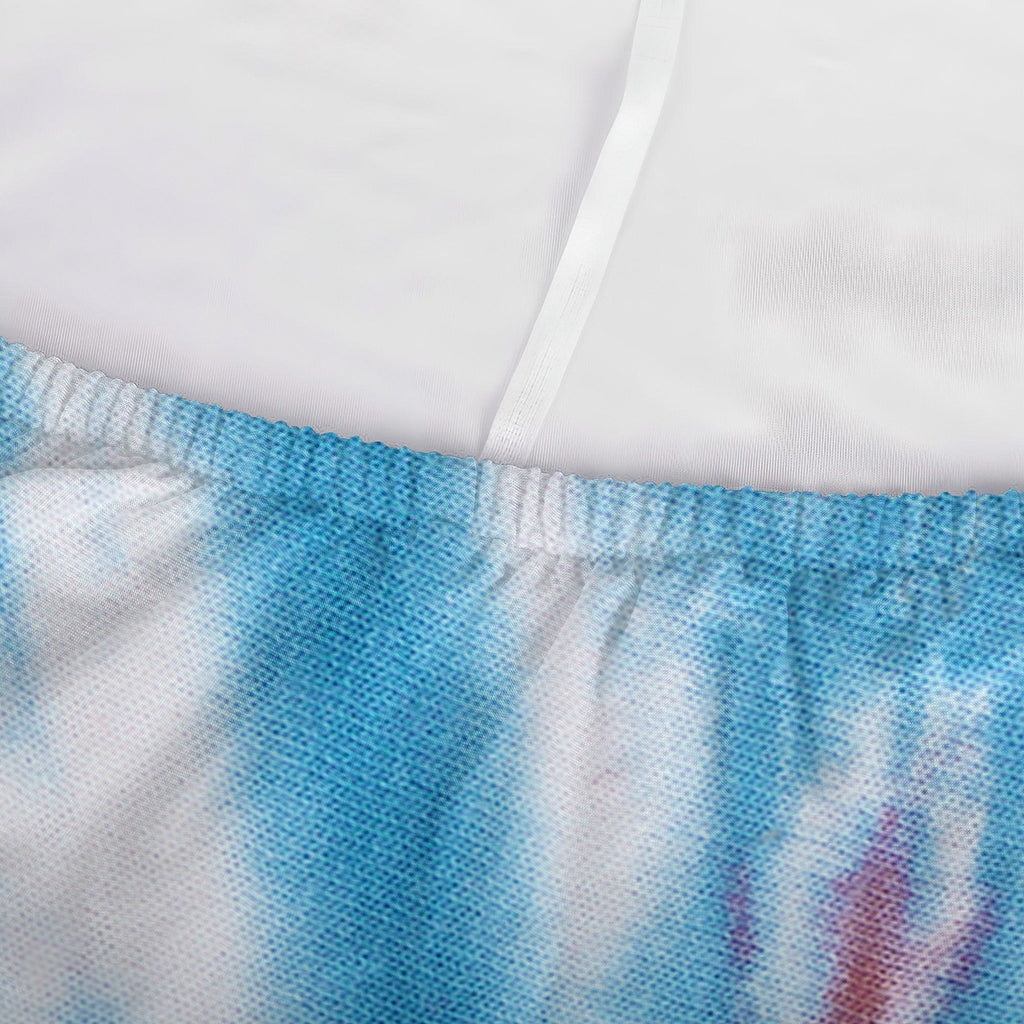 Orange And Blue Tie Dye Print Sofa Cover