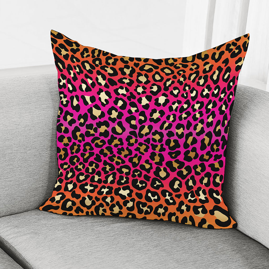 Orange And Purple Leopard Print Pillow Cover