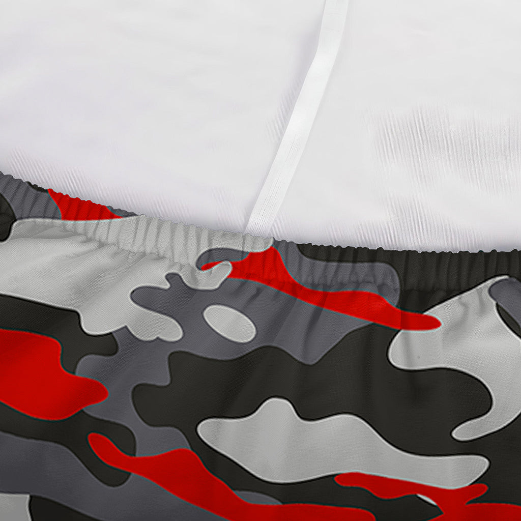 Orange Black And Grey Camouflage Print Sofa Cover