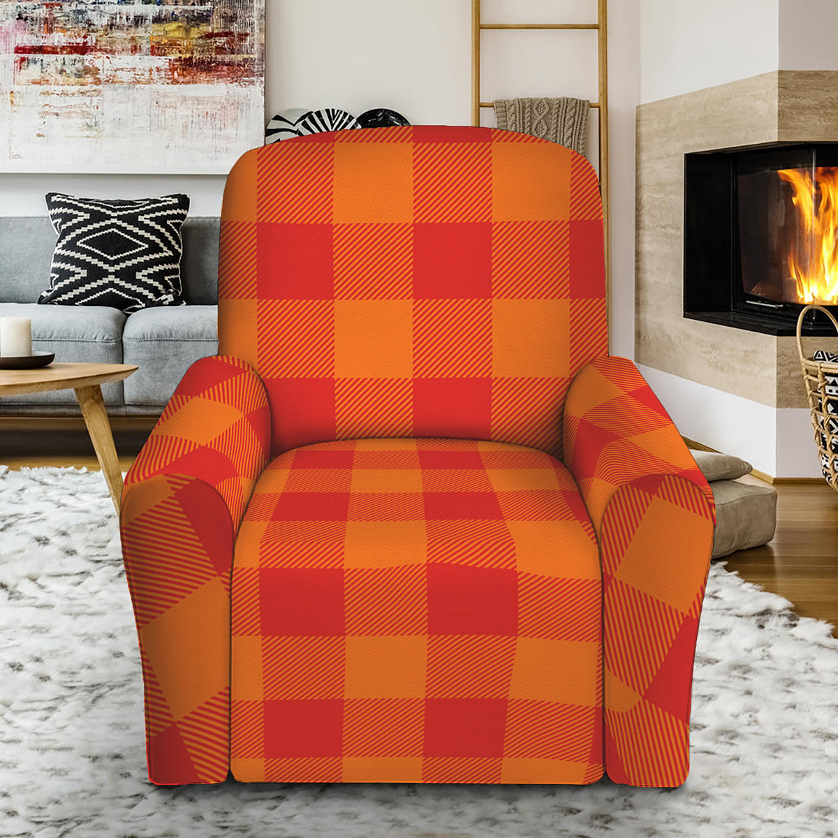 Orange best sale chair slipcover