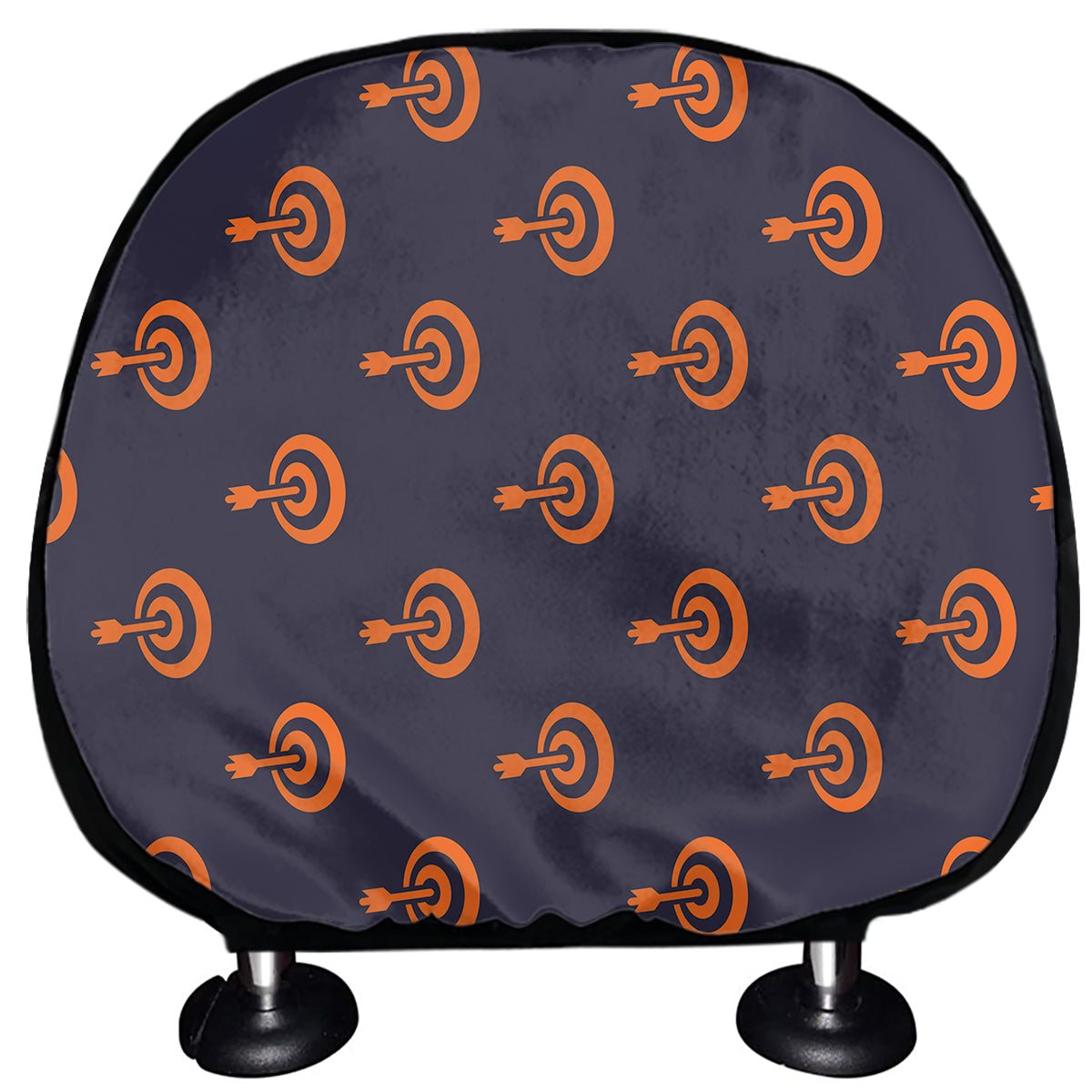 Orange Bullseye Target Pattern Print Car Headrest Covers
