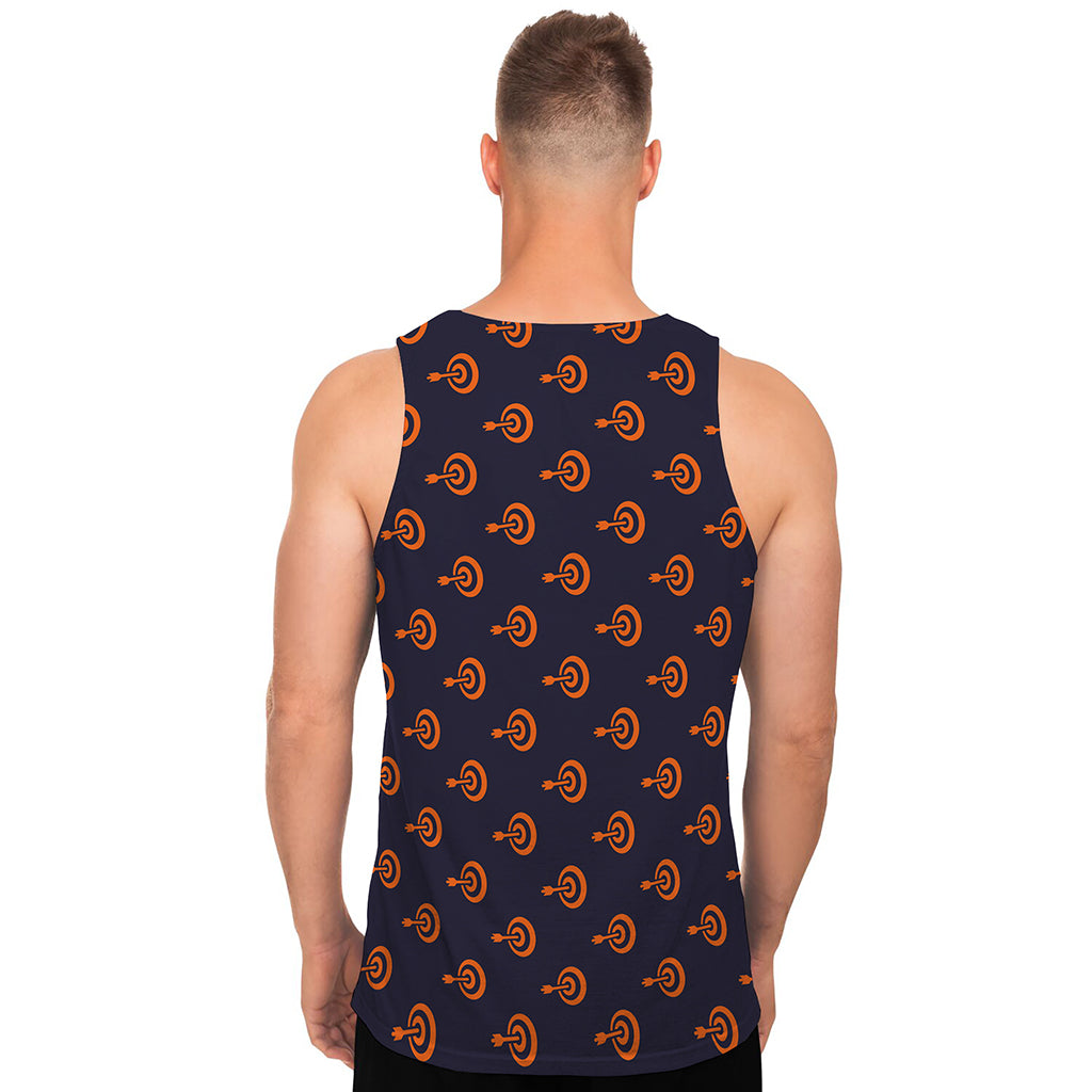 Orange Bullseye Target Pattern Print Men's Tank Top