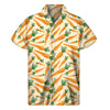 Orange Carrot Pattern Print Men's Short Sleeve Shirt