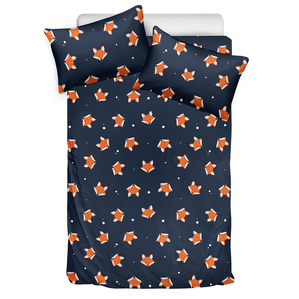 Orange Fox Pattern Print Duvet Cover Bedding Set