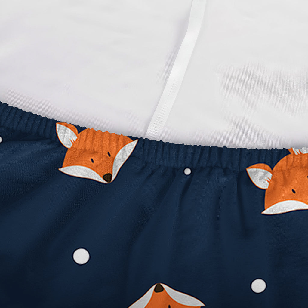 Orange Fox Pattern Print Sofa Cover