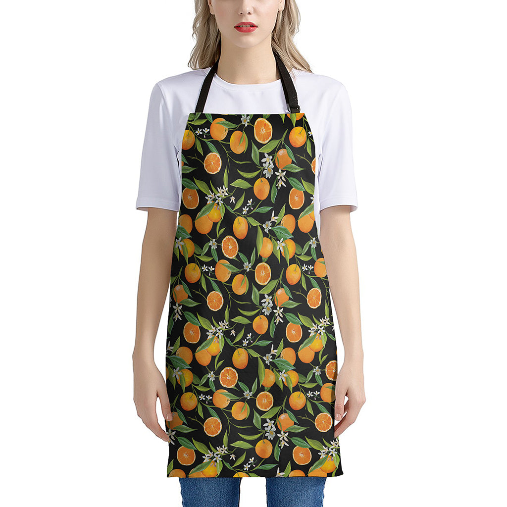 Orange Fruit Pattern Print Apron