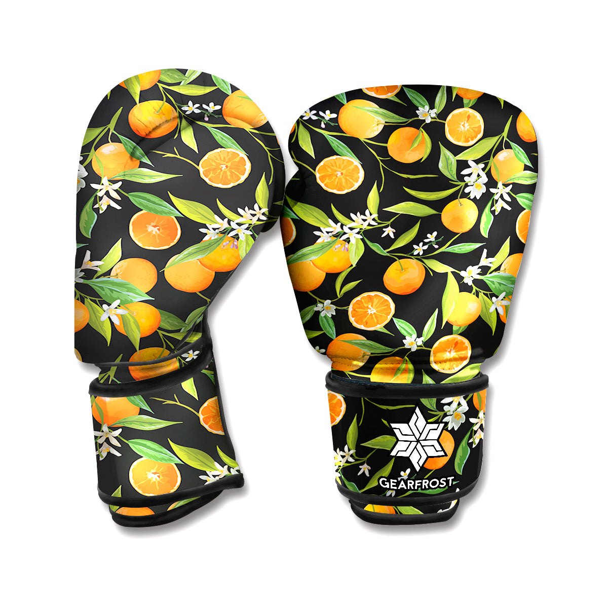 Orange Fruit Pattern Print Boxing Gloves