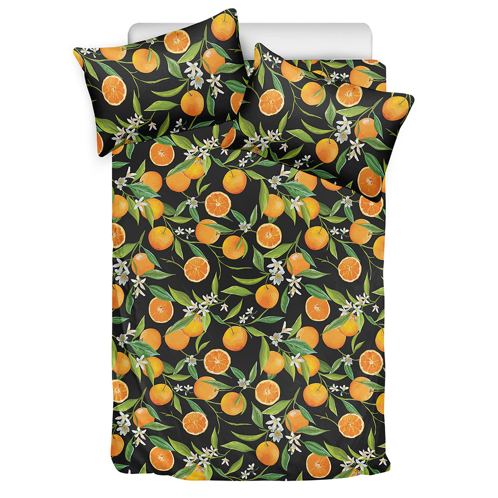Orange Fruit Pattern Print Duvet Cover Bedding Set