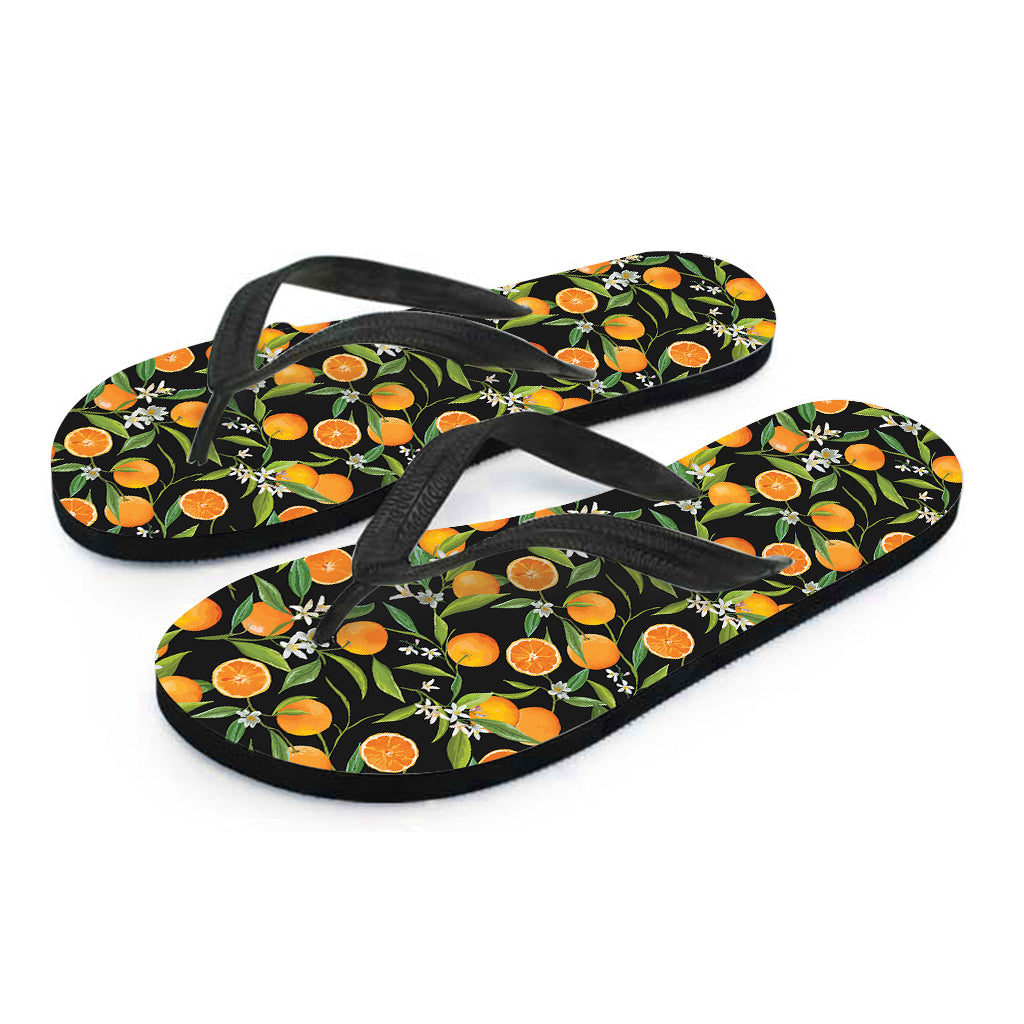 Orange Fruit Pattern Print Flip Flops