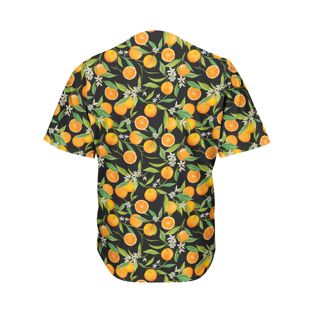 Orange Fruit Pattern Print Men's Baseball Jersey