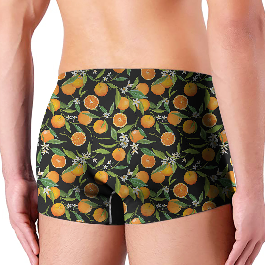 Orange Fruit Pattern Print Men's Boxer Briefs