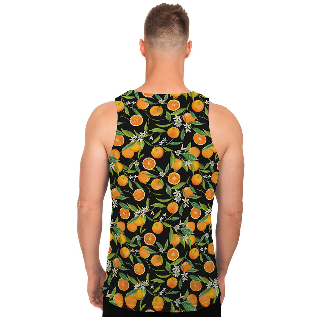 Orange Fruit Pattern Print Men's Tank Top
