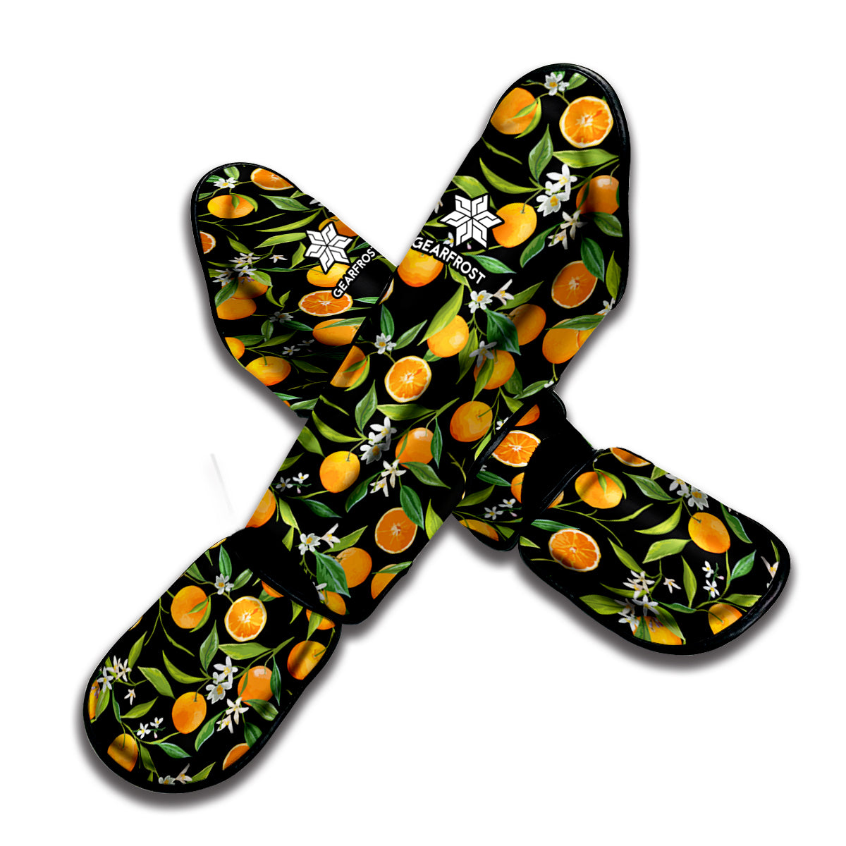 Orange Fruit Pattern Print Muay Thai Shin Guard