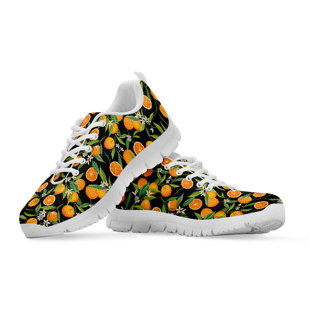 Orange Fruit Pattern Print White Sneakers