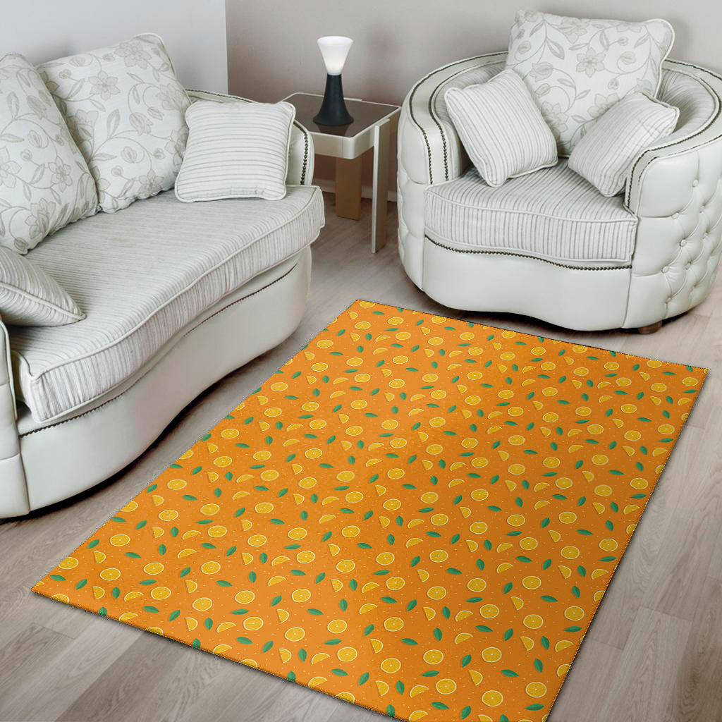 Orange Fruit Slices Pattern Print Area Rug