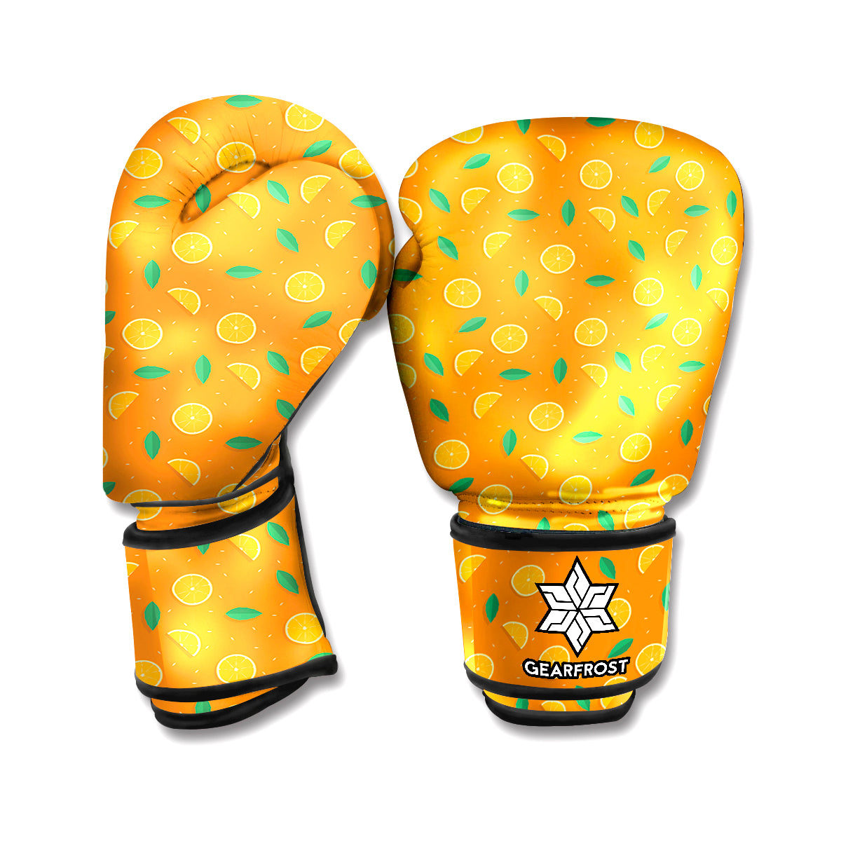 Orange Fruit Slices Pattern Print Boxing Gloves