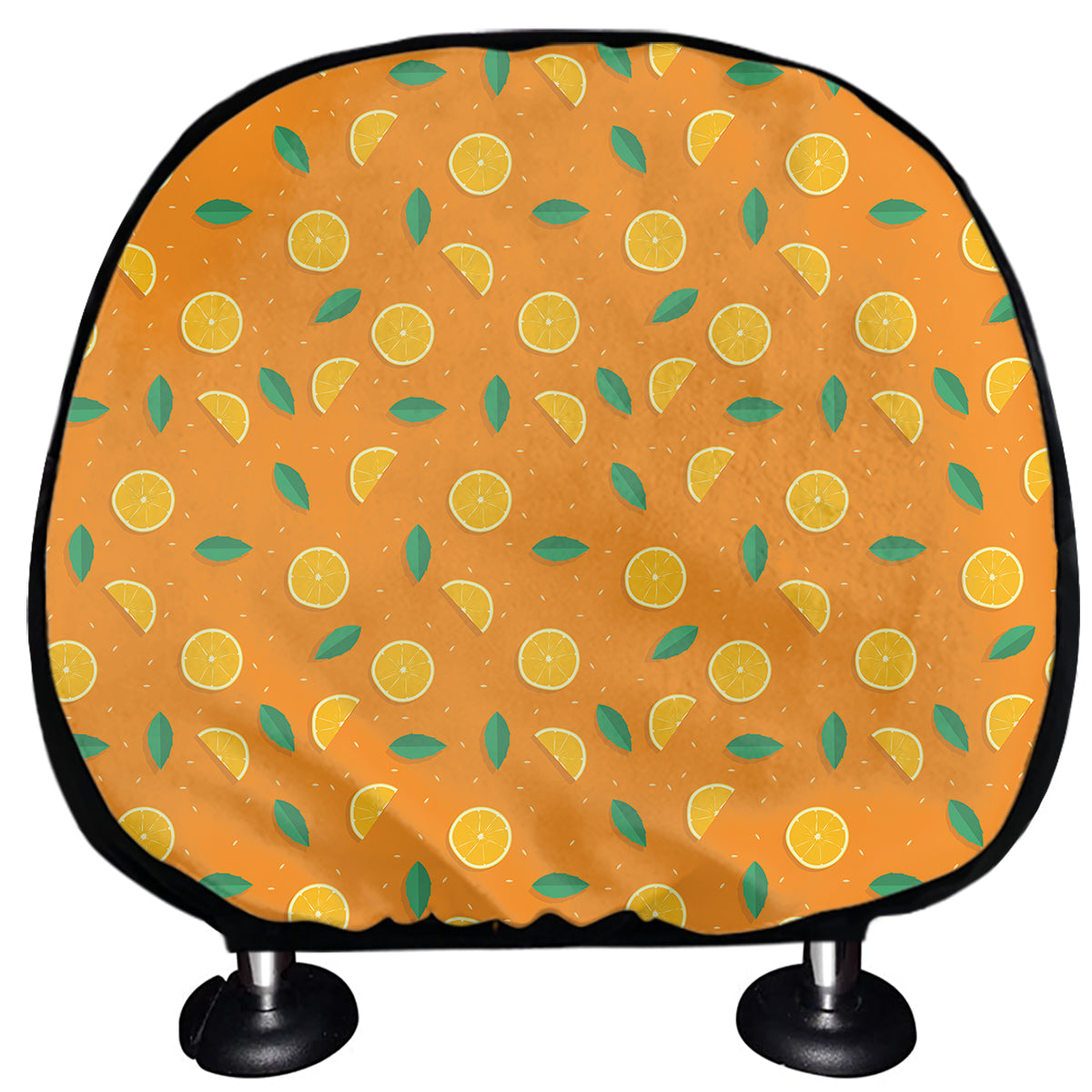 Orange Fruit Slices Pattern Print Car Headrest Covers