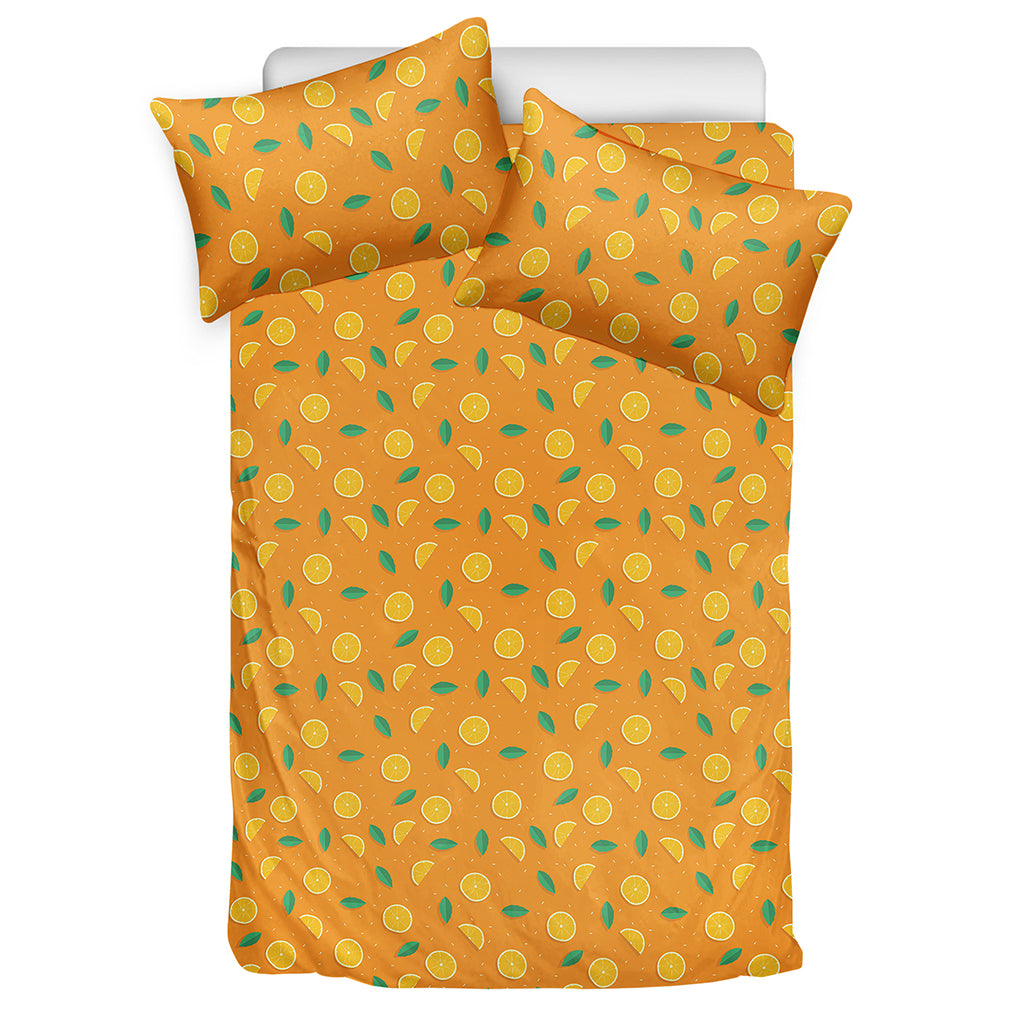 Orange Fruit Slices Pattern Print Duvet Cover Bedding Set