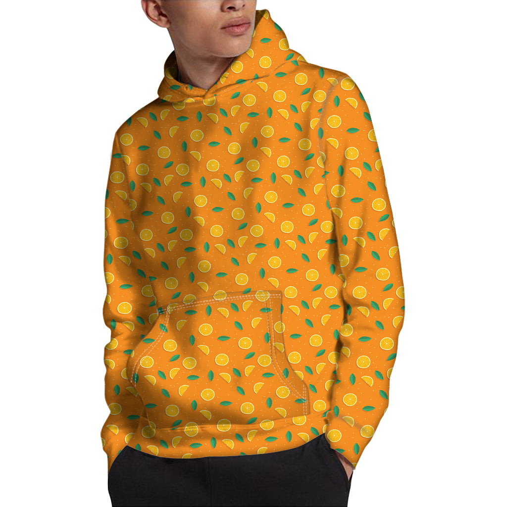 Orange Fruit Slices Pattern Print Pullover Hoodie