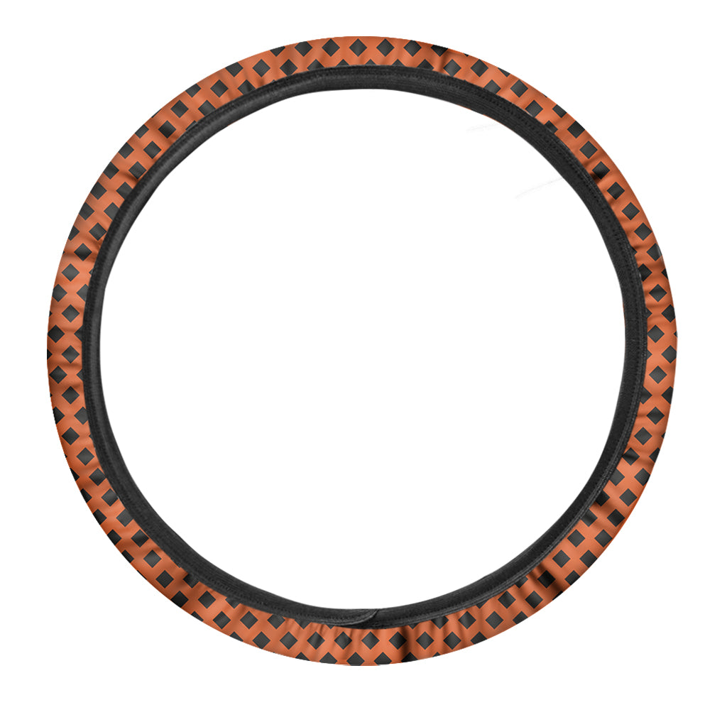 Orange Halloween Pattern Print Car Steering Wheel Cover