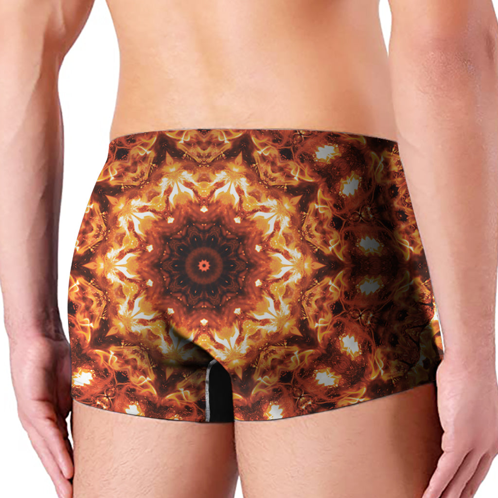Orange Kaleidoscope Print Men's Boxer Briefs
