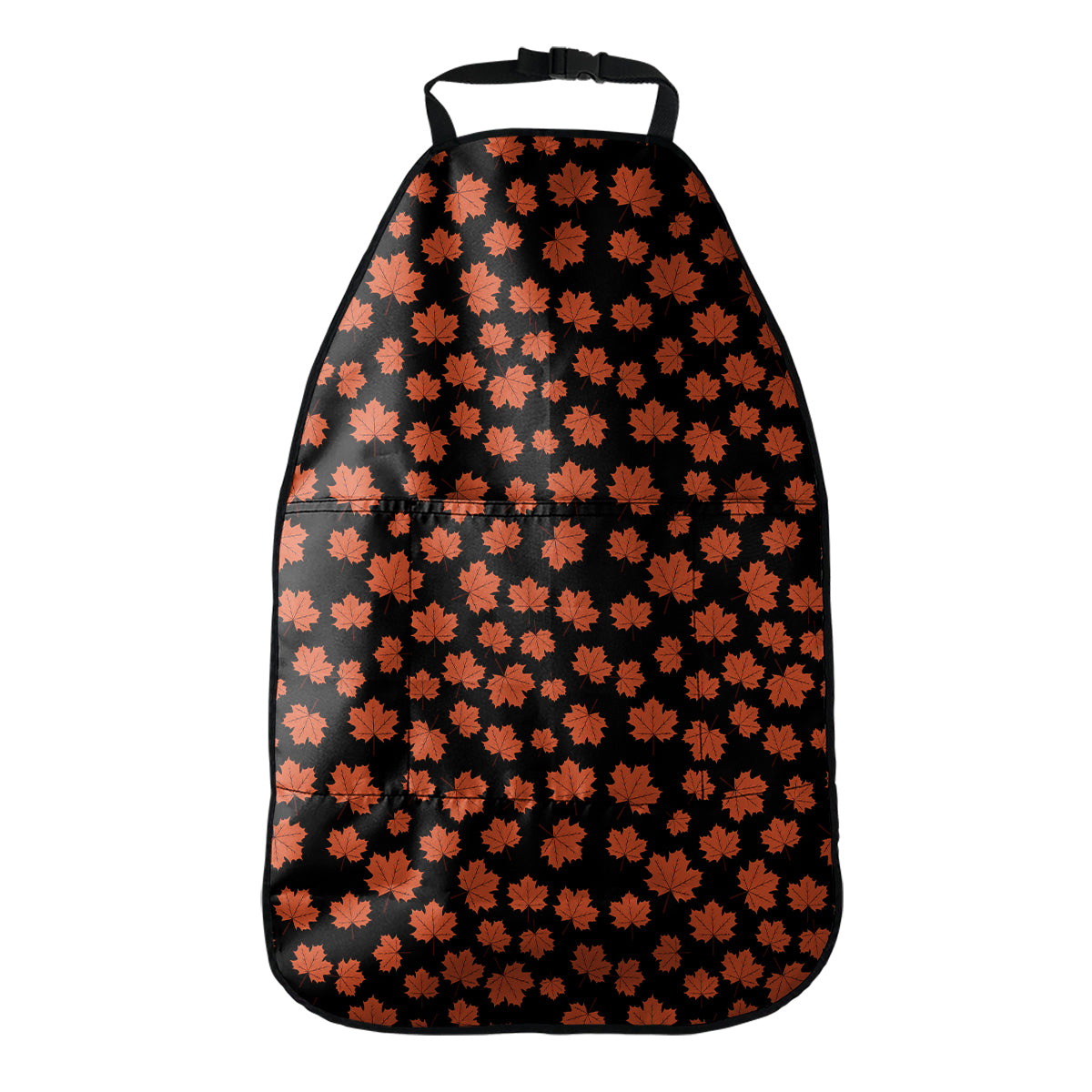 Orange Maple Leaves Pattern Print Car Seat Organizers