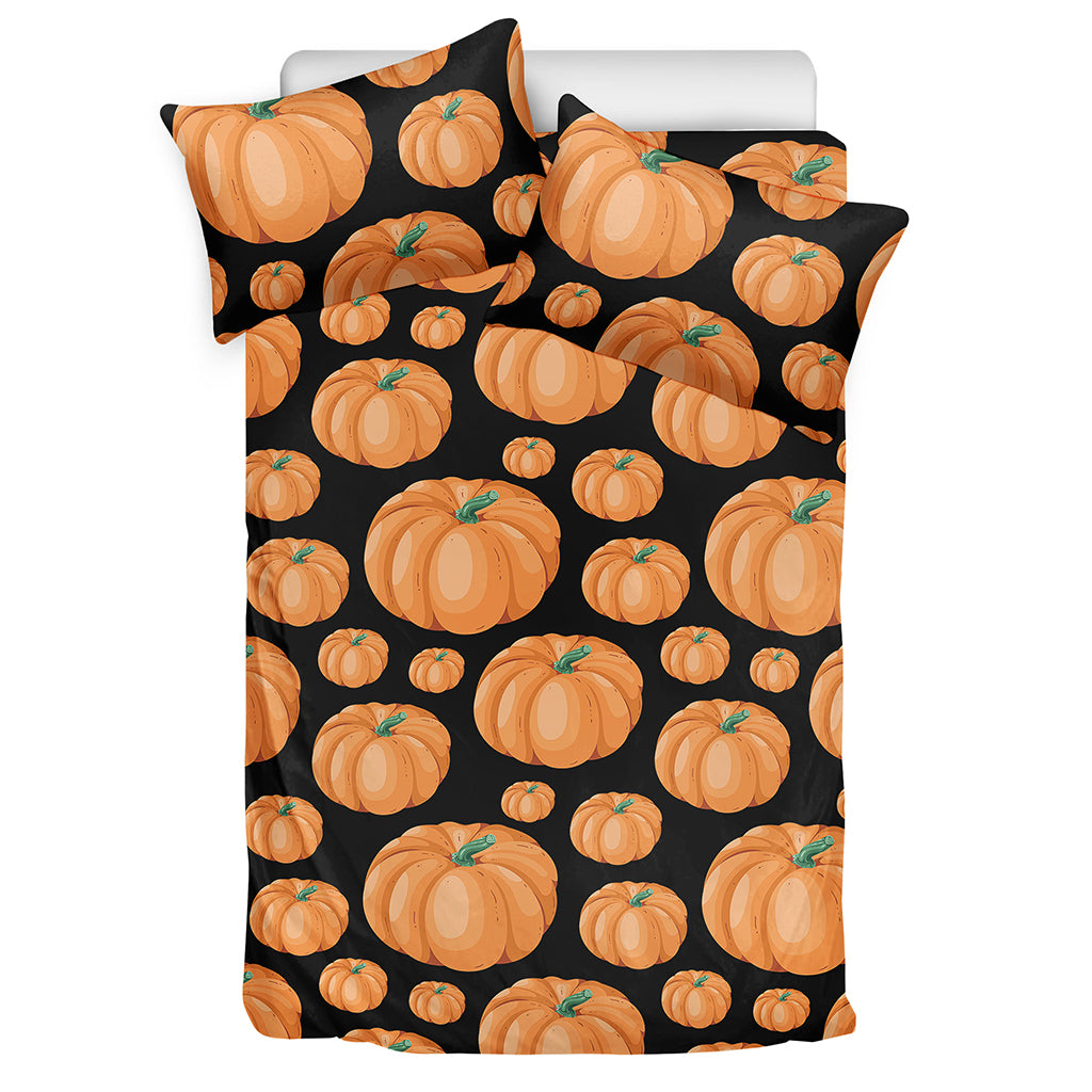 Orange Pumpkin Pattern Print Duvet Cover Bedding Set