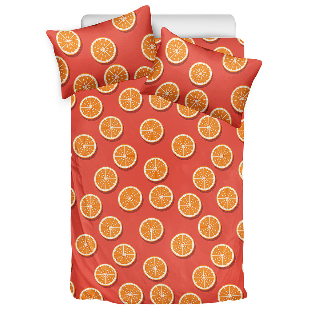 Orange Slices Pattern Print Duvet Cover Bedding Set