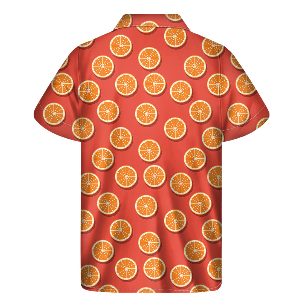 Orange Slices Pattern Print Men's Short Sleeve Shirt