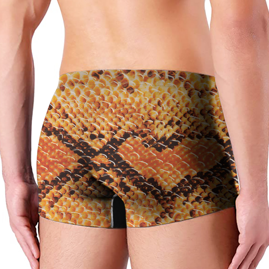 Orange Snakeskin Print Men's Boxer Briefs