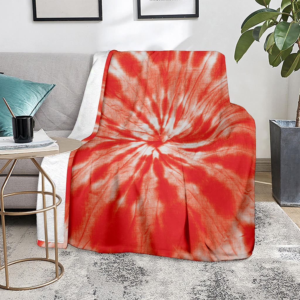Orange Tie Dye Print Blanket