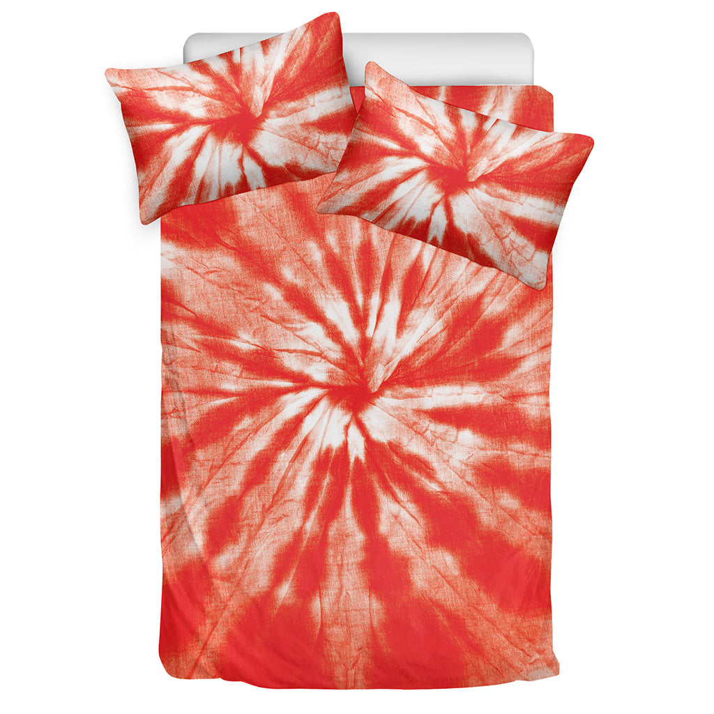 Orange Tie Dye Print Duvet Cover Bedding Set
