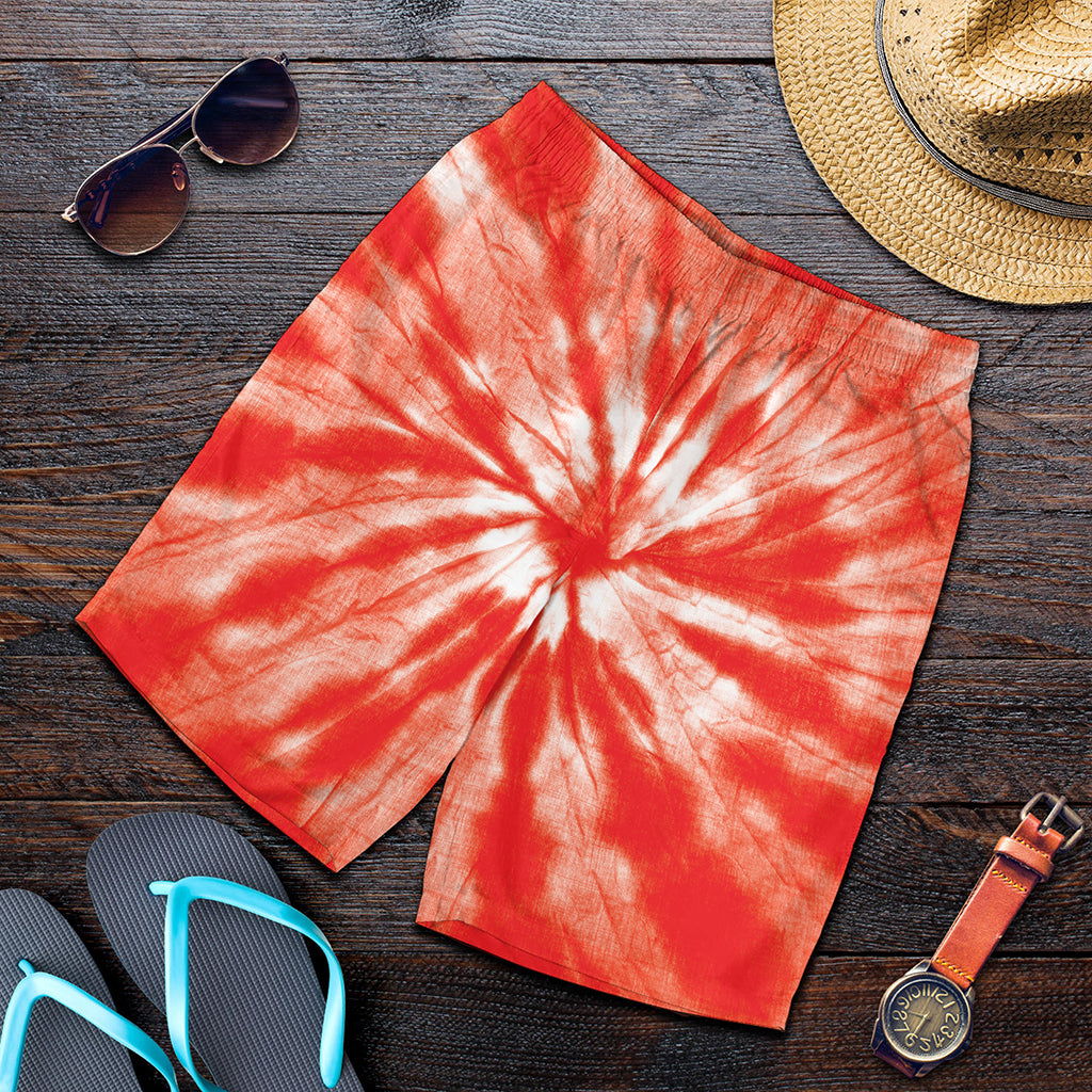 Orange Tie Dye Print Men's Shorts