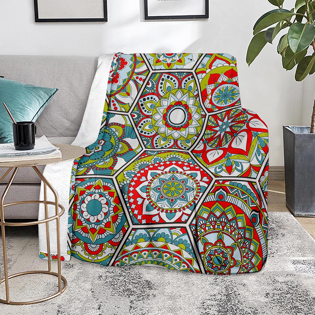 Oriental Mandala Bohemian Pattern Print Blanket