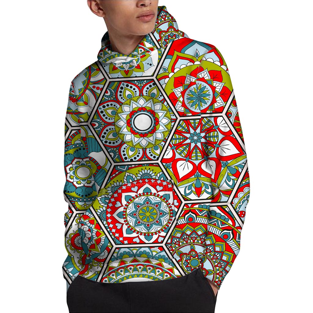Oriental Mandala Bohemian Pattern Print Pullover Hoodie