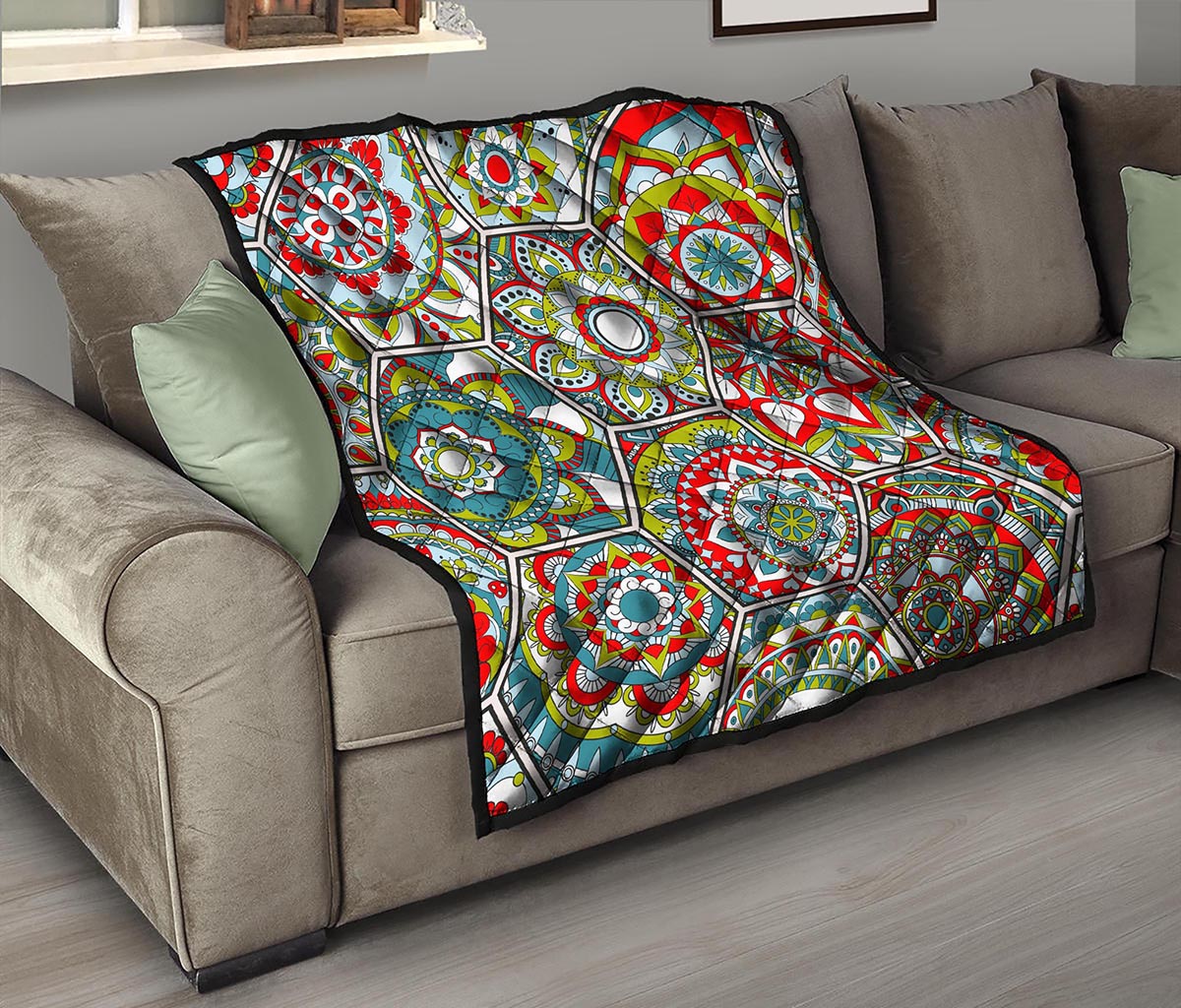 Oriental Mandala Bohemian Pattern Print Quilt