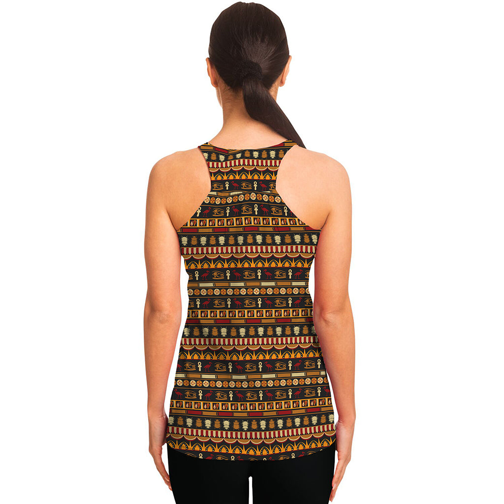 Ornament Egyptian Pattern Print Women's Racerback Tank Top