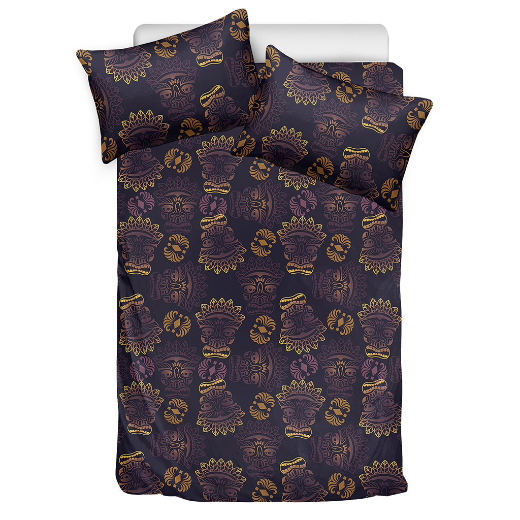 Ornament Tiki Mask Pattern Print Duvet Cover Bedding Set