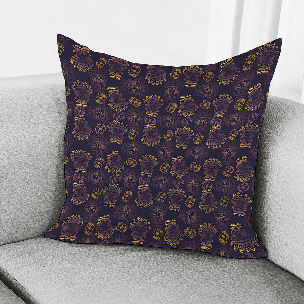 Ornament Tiki Mask Pattern Print Pillow Cover