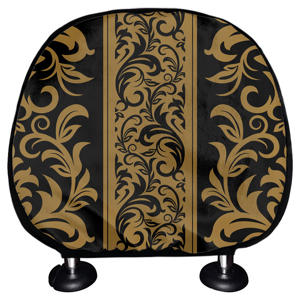 Ornamental Western Damask Print Car Headrest Covers