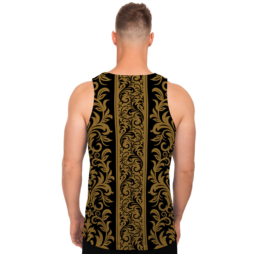 Ornamental Western Damask Print Men's Tank Top