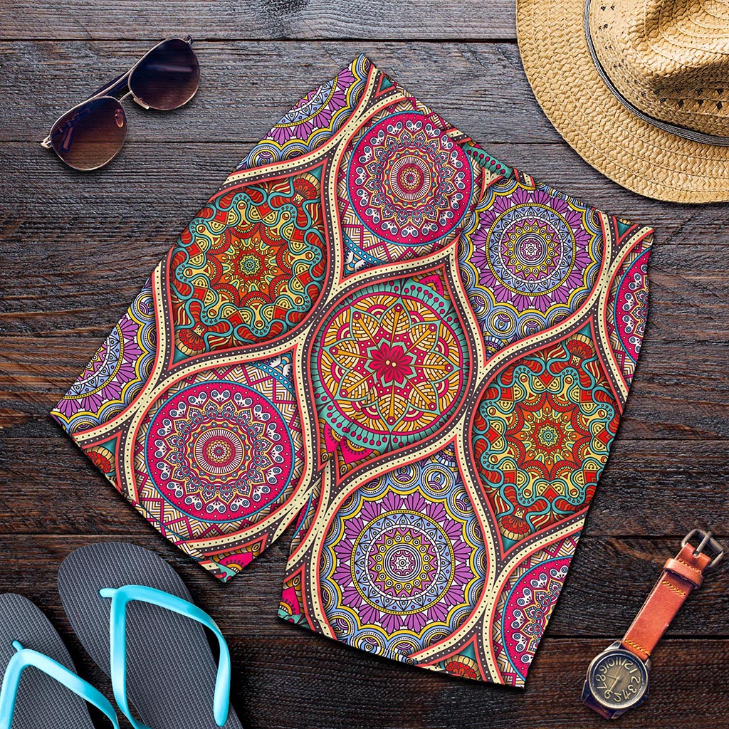 Oval Bohemian Mandala Patchwork Print Men's Shorts