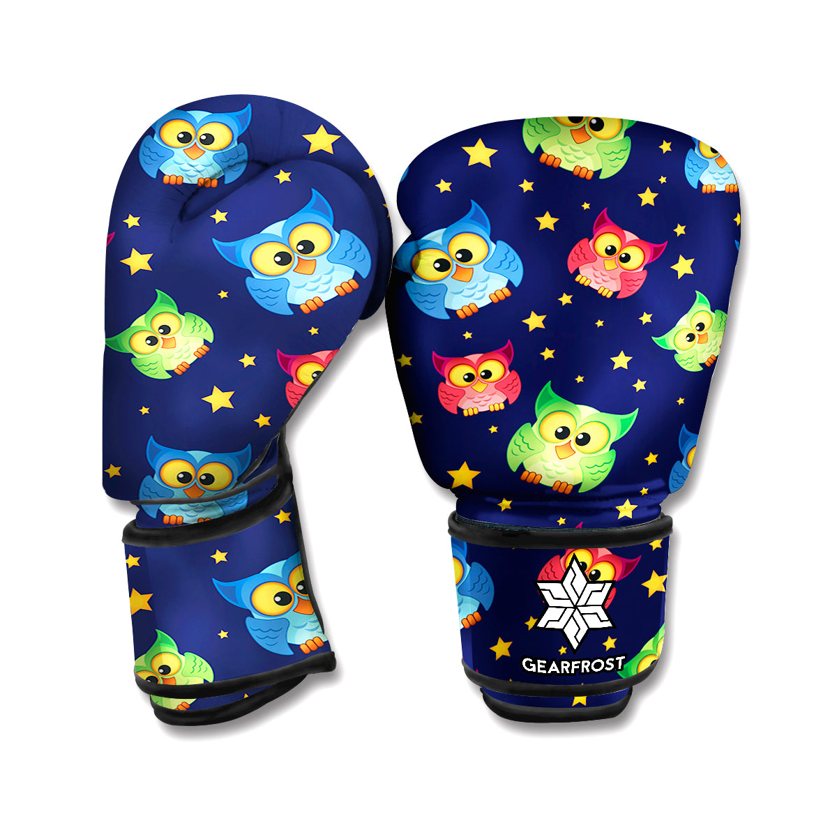 Owl And Star Pattern Print Boxing Gloves