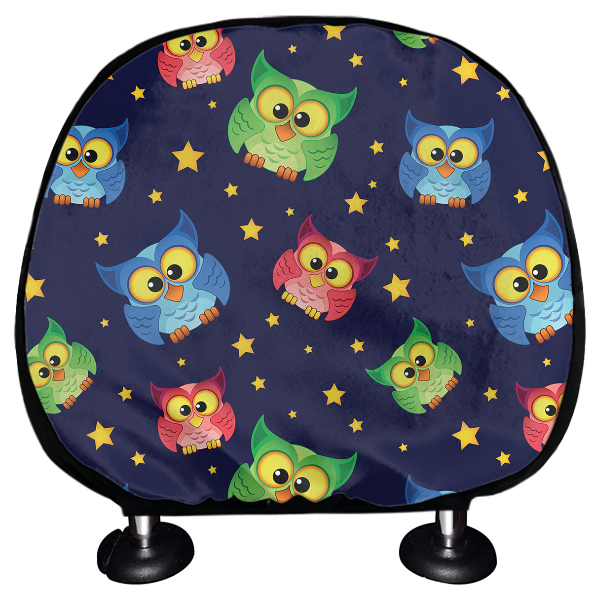 Owl And Star Pattern Print Car Headrest Covers