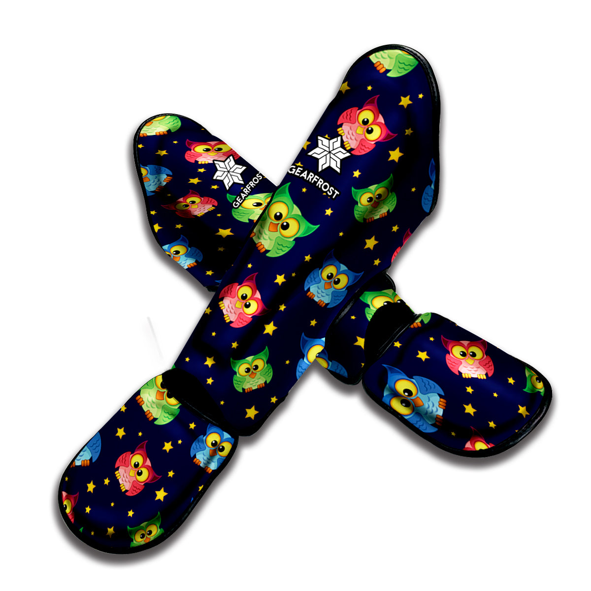Owl And Star Pattern Print Muay Thai Shin Guard