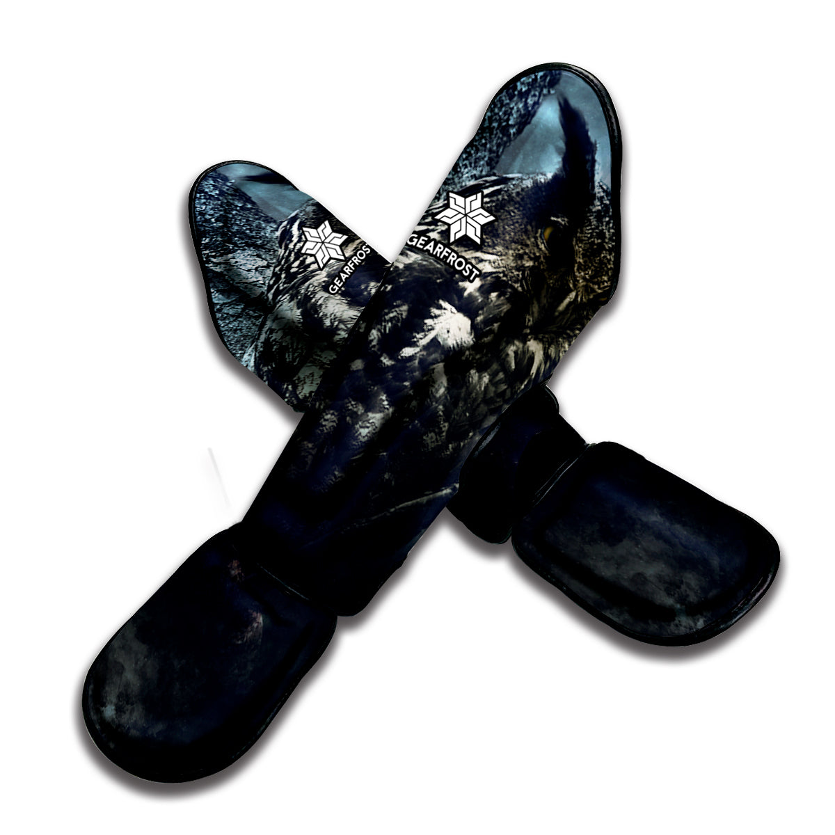 Owl At Night Print Muay Thai Shin Guard