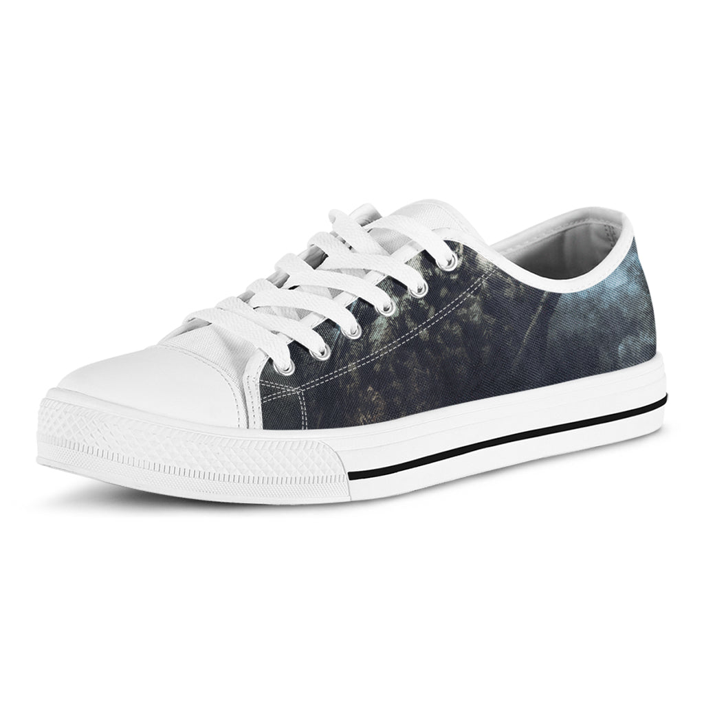 Owl At Night Print White Low Top Shoes