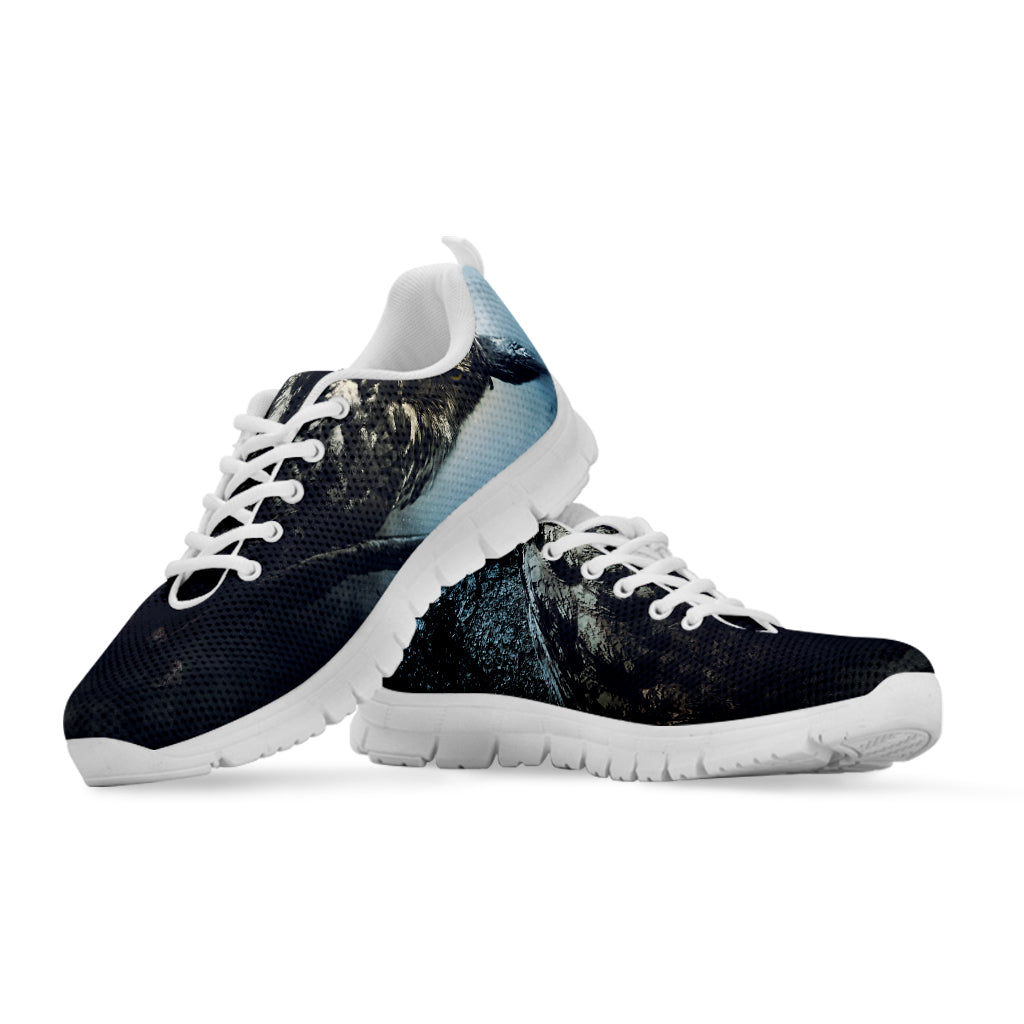 Owl At Night Print White Sneakers